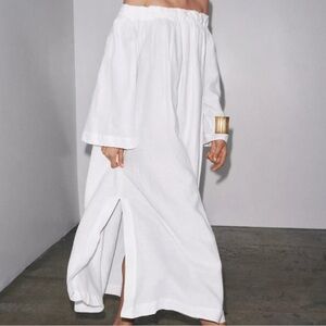 🆕 2026 ZARA WOMAN LINEN Off-Shoulder White
MIDI DRESS